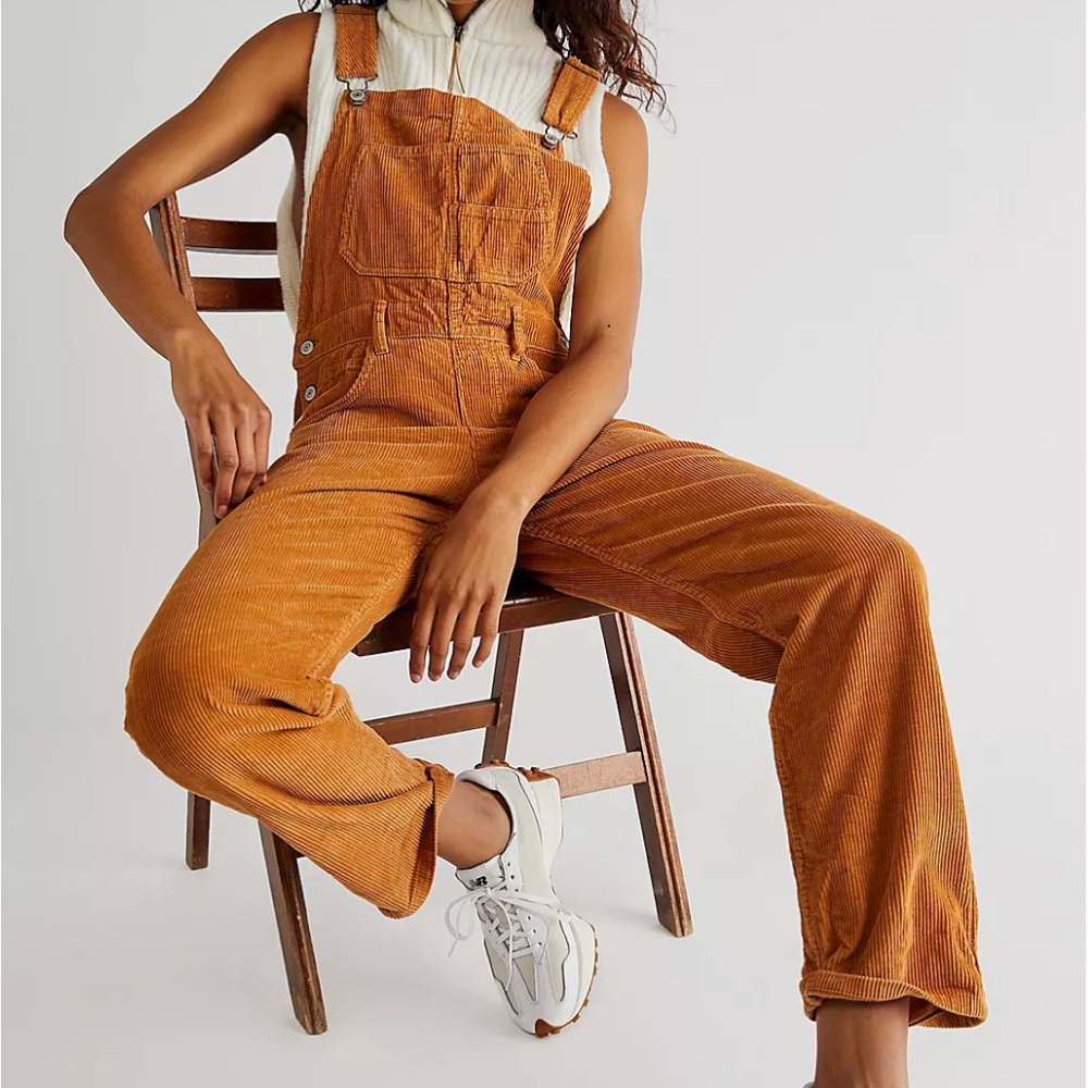 Free People Ziggy Corduroy Overalls- Tan